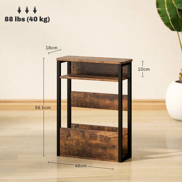 HOMCOM Industrial-Style Side Table - Black/Brown Aosom UK