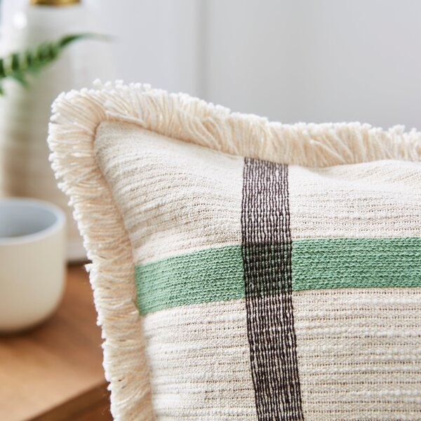 Woven Check Cotton Square Cushion