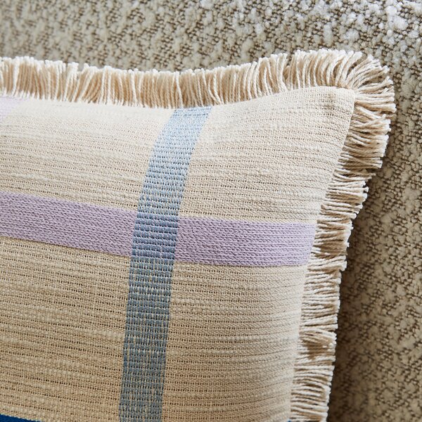 Woven Check Cotton Square Cushion