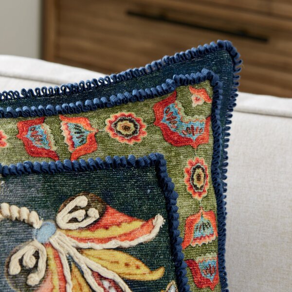 Embroidered Vase Cushion