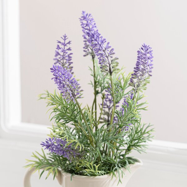 Artificial Lavender in Cream Ceramic Jug