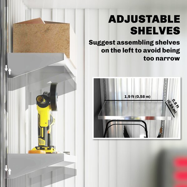 Outsunny Small Metal Storage Sheds, Lean-to Shed for Motor Bike, with Adjustable Shelf, Lock and Gloves, 5x6, Outdoor, Dark Grey Aosom UK