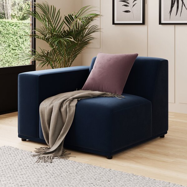 Modular Cruz Luxe Navy Velvet 2 Seater Sofa