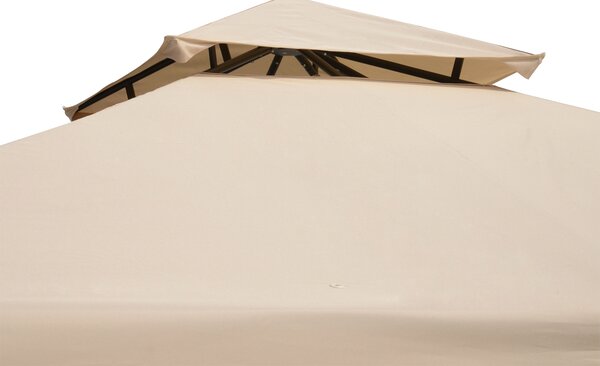 Outsunny 3x3m Garden Gazebo Tent W/Netting, 2-tier Roof