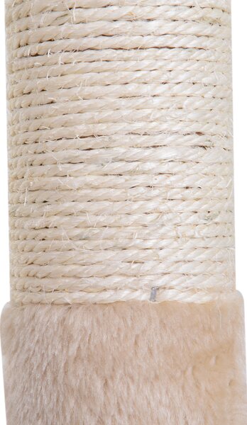 PawHut 70cm 2-Tier Cat Tree with Hammock Bed, Natural Sisal Scratching Post & Dangle Toy, Pet Scratch Stand Aosom UK