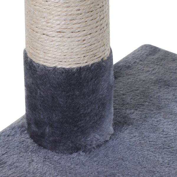 PawHut Cat Scratching Post, 2-Tier with Sisal Rope and Dangle Toy, Interactive, Beige Aosom UK