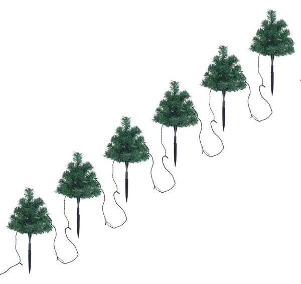 Christmas Pathway Trees 6 pcs with Multicolour LEDs 45 cm PVC