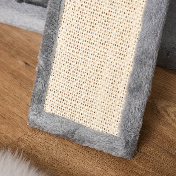 PawHut Cat tree Tower 111cm Climbing Kitten Activity Centre with Sisal Scratching Post Pad Perch Hanging Ball Hammock Condo Toy Grey Aosom UK