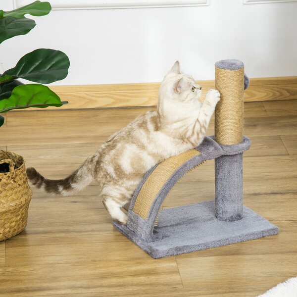 PawHut Cat Tree Tower, Indoor Climbing Activity Centre with Scratching Post, Massage Board, Hanging Toy, Grey Aosom UK