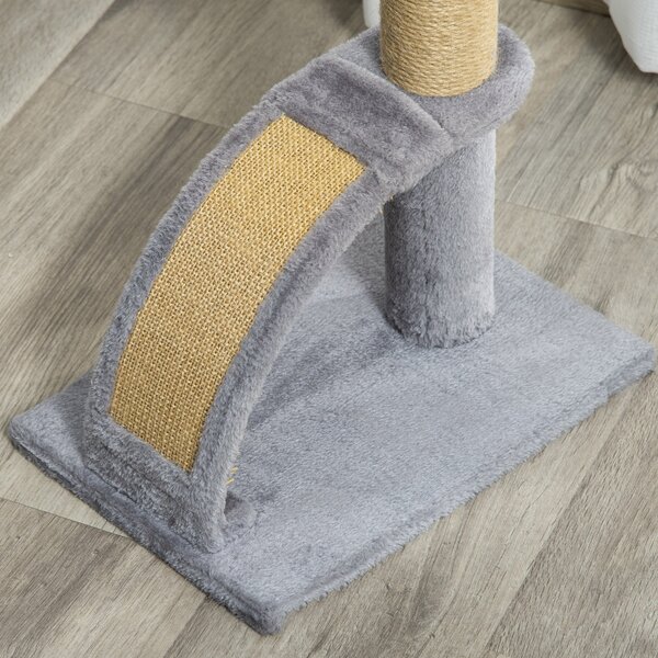 PawHut Cat Tree Tower, Indoor Climbing Activity Centre with Scratching Post, Massage Board, Hanging Toy, Grey Aosom UK
