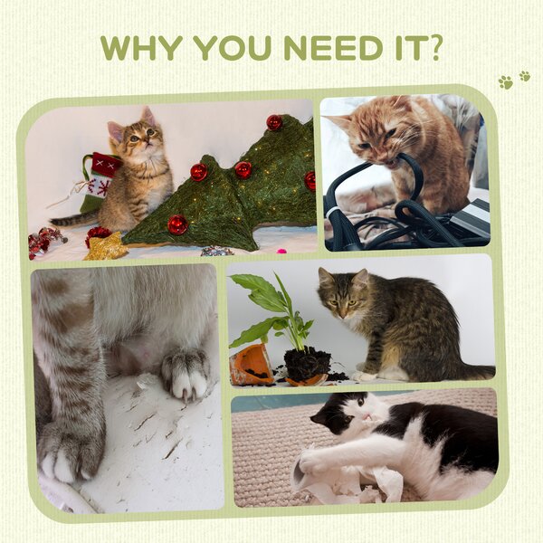 PawHut Corner Wall Cat Scratching Post, 58cm Claw Scratcher with Plush Cover & Sisal Rope, Play Toy Balls, Grey Aosom UK