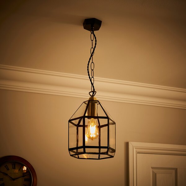 Industrial Painted Glass Pendant Light