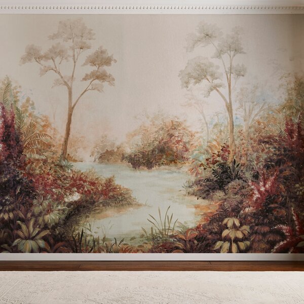 Cranberry and Laine Tranquil Floral Wall Mural