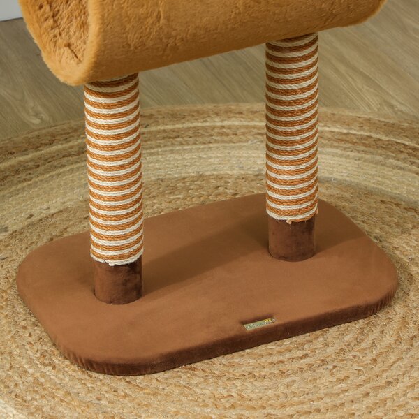 PawHut 98cm Deer Themed Cat Tree with Scratching Posts, Toy Ball, Tunnel, Brown Aosom UK