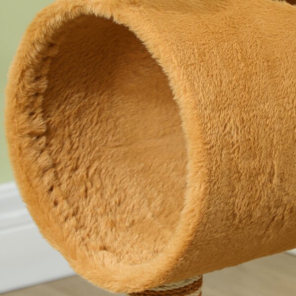 PawHut 98cm Deer Themed Cat Tree with Scratching Posts, Toy Ball, Tunnel, Brown Aosom UK