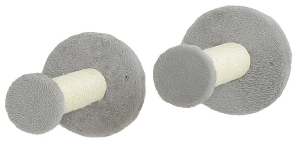 PawHut Cat Shelves with Scratching Posts, Scratching Pads, Perches, Cat Wands, Toy Balls, 3PCs for Indoor Light Grey Aosom UK