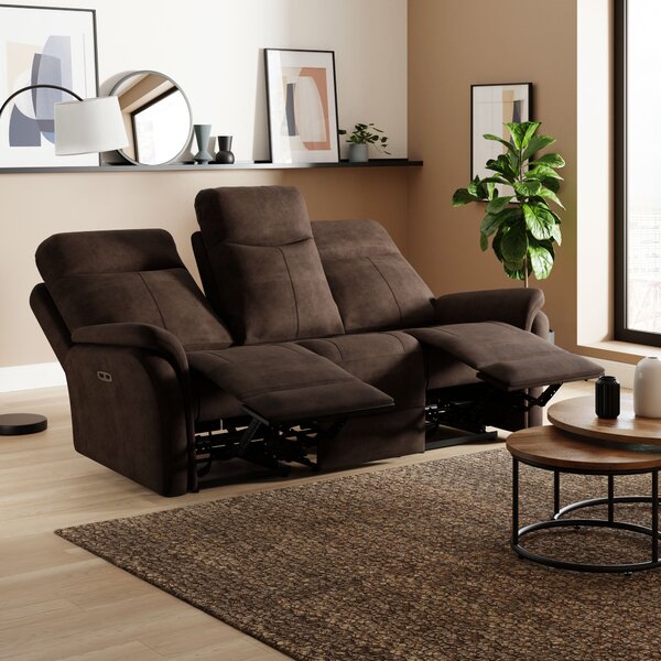 Monte Faux Suede Power Recliner 3 Seater Sofa