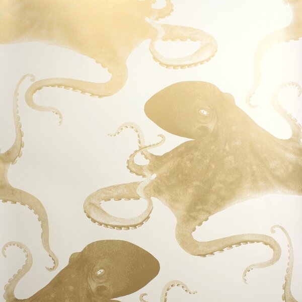 Gold Octopus Wallpaper