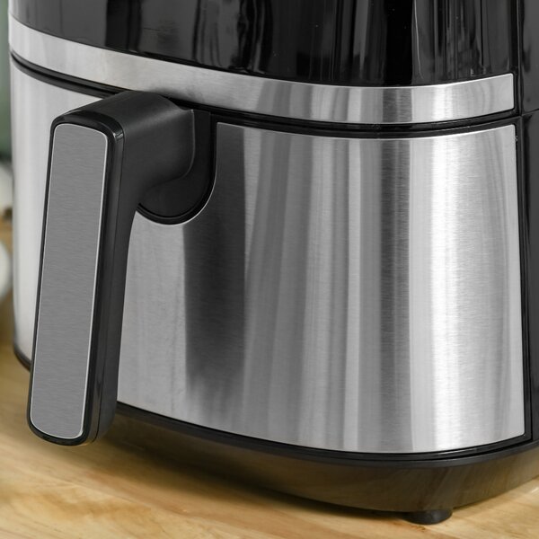 HOMCOM 4.5L Digital Air Fryer, 1500W W/ Digital Display, Adjustable Temperature, Timer and Nonstick Basket, Black Aosom UK