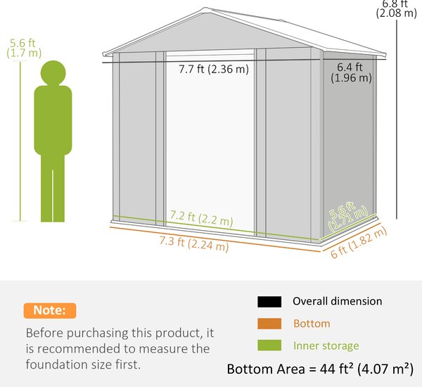 Outsunny Garden Storage Shed with Sliding Door - Brown Wood Effect