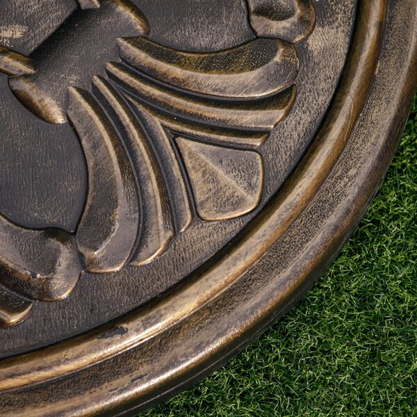 Outsunny 13kg Round Umbrella Base Outdoor Parasol Base Weight Stand Holder for Outdoor Garden Bronze Tone Aosom UK