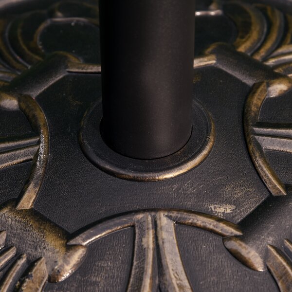 Outsunny 13kg Round Umbrella Base Outdoor Parasol Base Weight Stand Holder for Outdoor Garden Bronze Tone Aosom UK