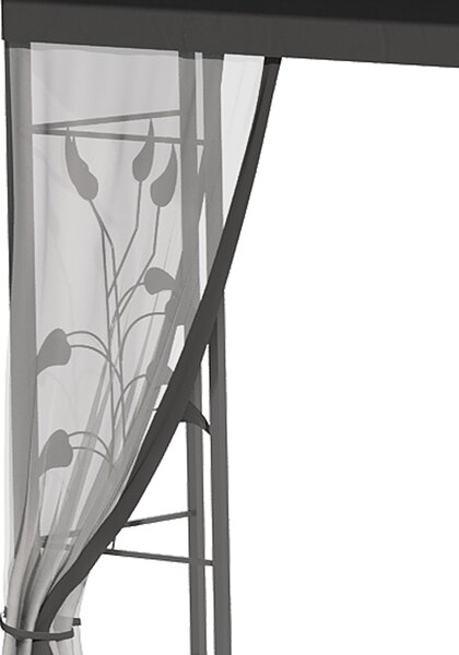 Outsunny 3x3m Waterproof Garden Gazebo, Outdoor Party Tent with Double Tier Roof, UV Resistant Canopy & Metal Frame, Patio Shelter with Mesh Curtains, Grey Aosom UK