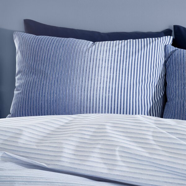 Catherine Lansfield Graded Stripe Blue Duvet Cover and Pillowcase Set