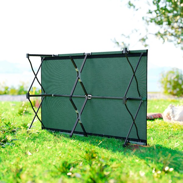 Outsunny Foldable Double Camping Cot, Lightweight Outdoor Patio Sunbed with Carry Bag, Green