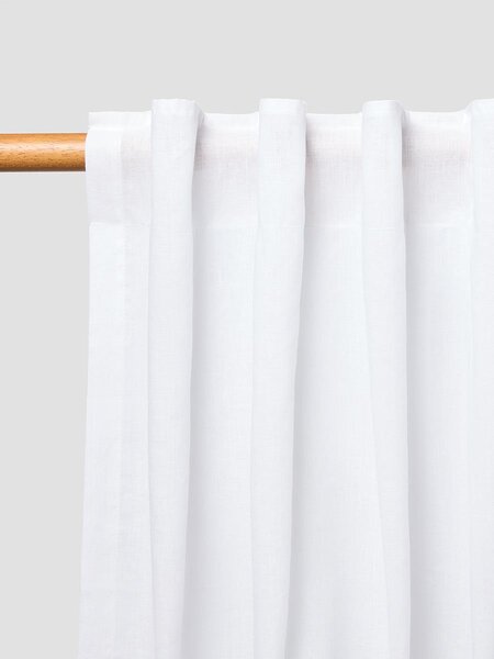 White Linen Blend Curtain (Pair) | Short | Piglet in Bed