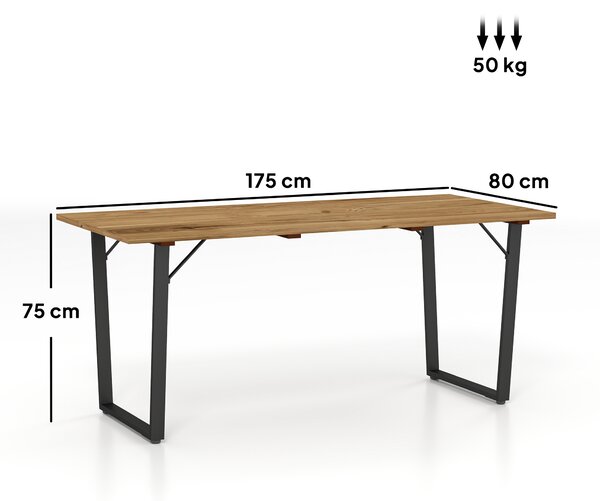 Outsunny Garden Table for 6, 175 x 80 cm Large Rectangle Outdoor Dining Table with 5cm Parasol Hole and Slatted Top, Weather Resistant Fir Wood Patio Table for Balcony, Terrace, Brown