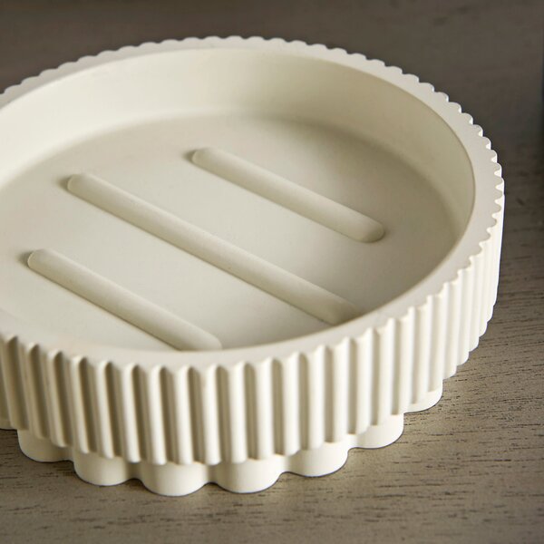 Modern Luxe Ribbed Resin Soap Dish