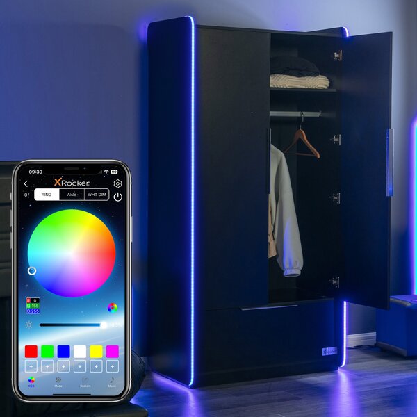 X Rocker Electra 2 Door Wardrobe with LED Lights