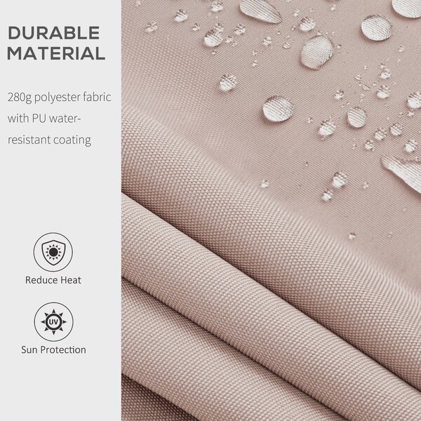 Outsunny 4x2.5m Retractable Manual Awning Window Door Sun Shade Canopy with Fittings and Crank Handle Beige Aosom UK