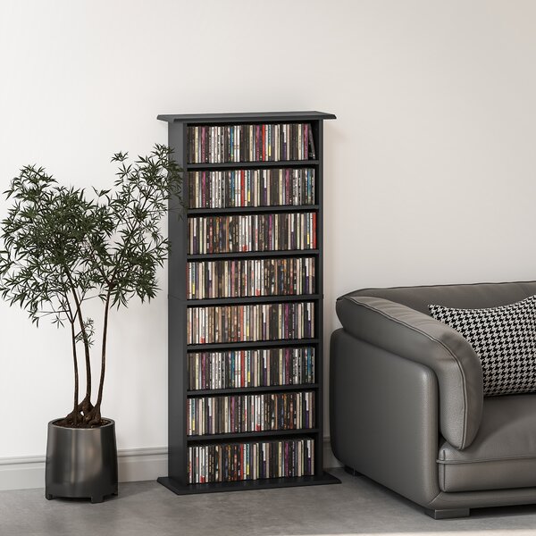 HOMCOM 360 CD/185 DVD/185 Blu-ray Storage Unit - Black