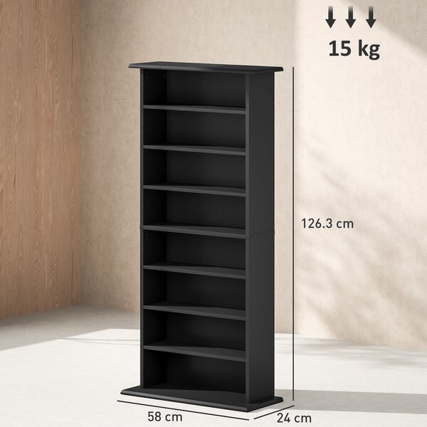 HOMCOM 360 CD/185 DVD/185 Blu-ray Storage Unit - Black