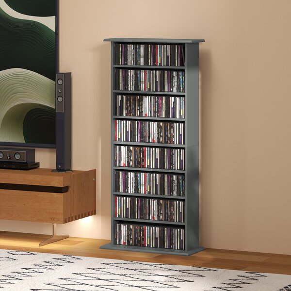 HOMCOM 360 CD/185 DVD/185 Blu-ray Storage Unit - Grey