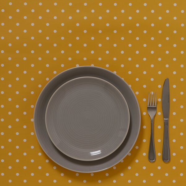 By the Metre Dotty Ochre PVC