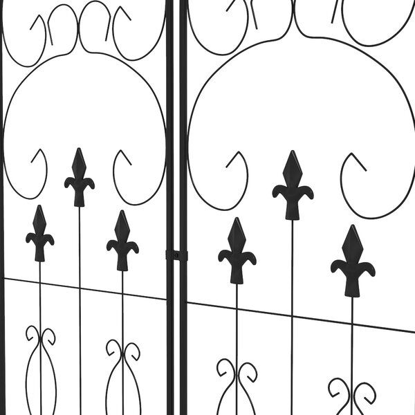 Outsunny Decorative Trellis Set: Elegant Scroll Design, Climbing Plant Support, Jet Black Aosom UK
