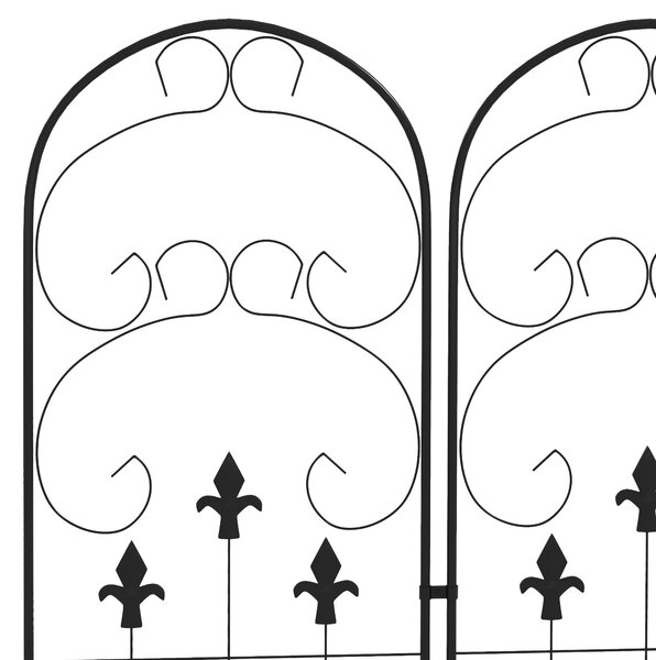Outsunny Decorative Trellis Set: Elegant Scroll Design, Climbing Plant Support, Jet Black Aosom UK