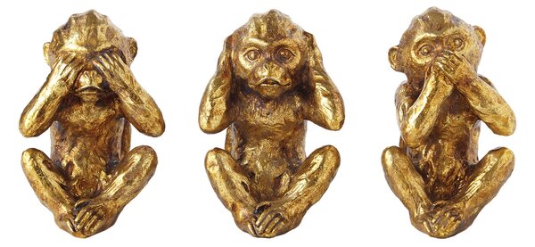 Speak No Evil Resin Monkey Ornament