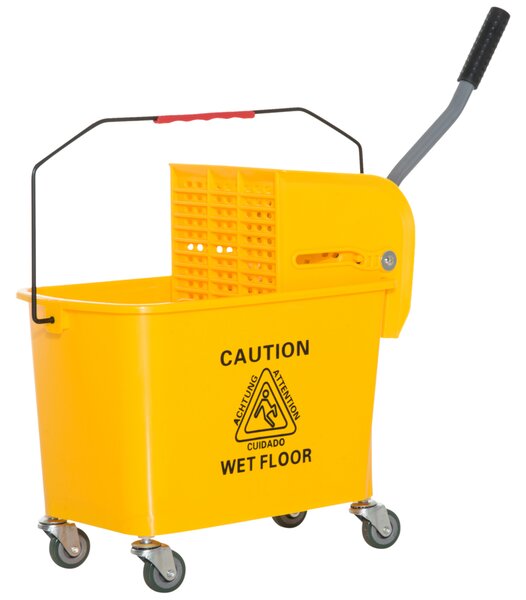 HOMCOM Mop Bucket With Wringer Como Mini Press 20L w/ caster wheels