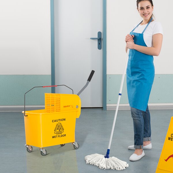 HOMCOM Mop Bucket With Wringer Como Mini Press 20L w/ caster wheels
