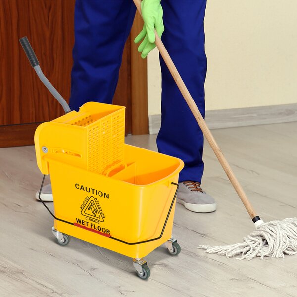 HOMCOM Mop Bucket With Wringer Como Mini Press 20L w/ caster wheels