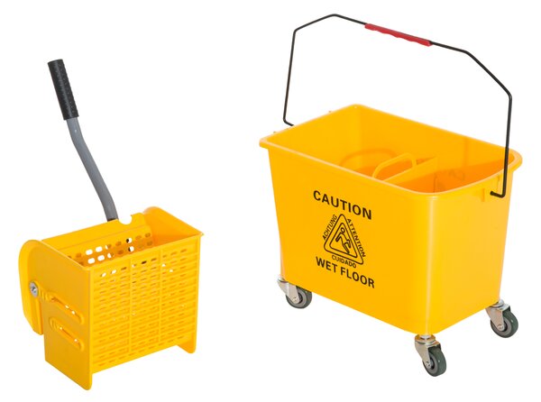 HOMCOM Mop Bucket With Wringer Como Mini Press 20L w/ caster wheels