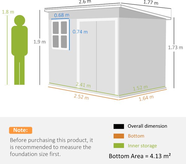 Outsunny 8.5 x 6ft Storage Shed Galvanised Steel Garden Shed, Metal Shed with Foundation Kit, Window, Lockable Wide Doors and Air Vents for Outdoor Patio, Green
