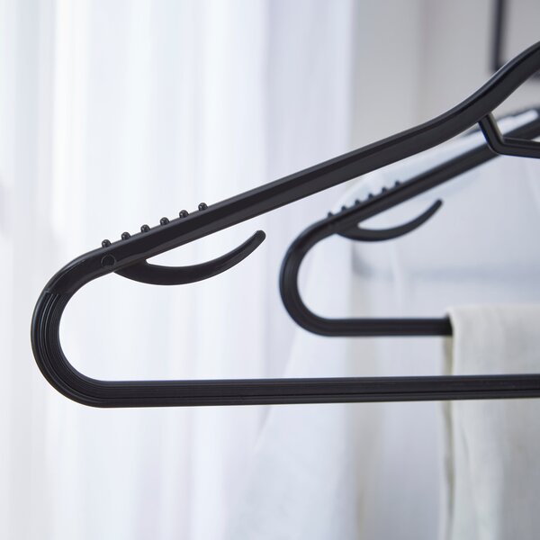 Pack of 8 Black Clothes Hangers