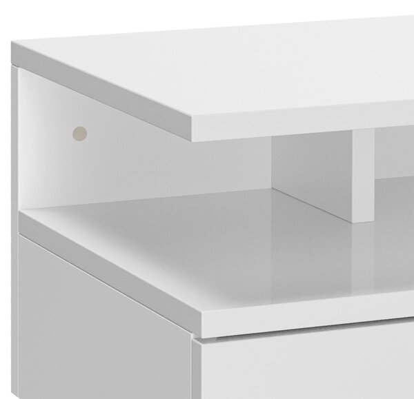 HOMCOM Set of Two Floating High Gloss Bedside Tables - White Aosom UK