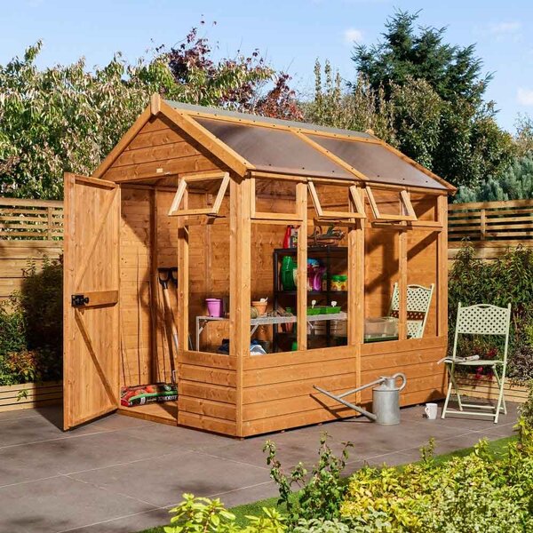 Verdant 6x8 Wooden Summerhouse in Honey Brown