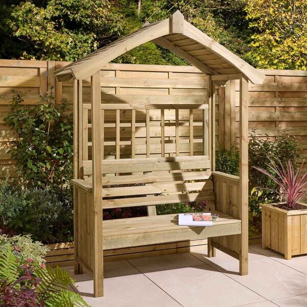 Alfresco Wooden Garden Arbour in Natural Timber